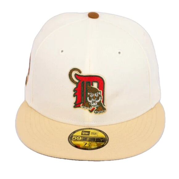 New Era‎ Detroit Tigers Eggnog Pack 59FIFTY Fitted Hat Tiger Stadium Patch 7 1/2 - Picture 1 of 10